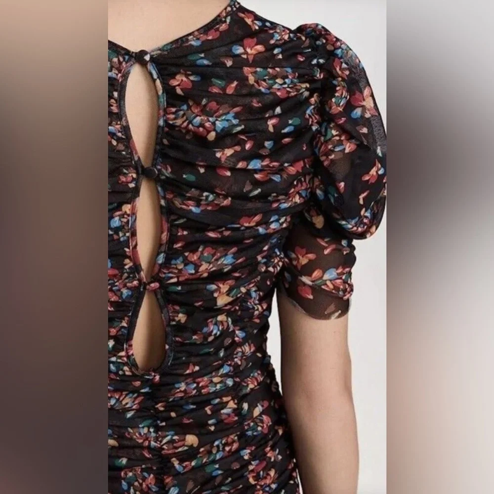 Free People Briella Midi Dress in Twilight Combo Size Medium.
